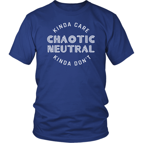 Chaotic Neutral Kinda Care Kinda Don't Funny DND DM RPG Tabletop T-Shirt - Luxurious Inspirations