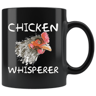 Chicken Whisper Funny Farmer Farming Eggs Mug - Black 11 ounce Coffee Cup - Luxurious Inspirations