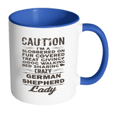 Crazy German Shepherd Lady Mug - Funny Two-Tone Coffee Cup For A Dog Lover - Luxurious Inspirations