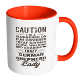 Crazy German Shepherd Lady Mug - Funny Two-Tone Coffee Cup For A Dog Lover - Luxurious Inspirations