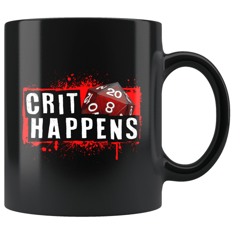 Crit Happens Mug - Funny DND D&D DM D20 Dice Coffee Cup - Luxurious Inspirations