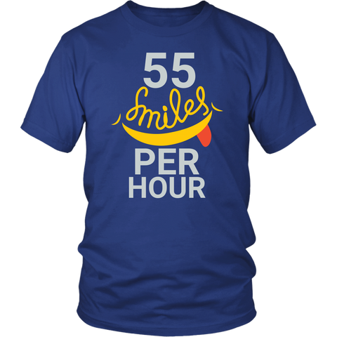 55 Smiles Per Hour With Funny T-shirt for Men - Luxurious Inspirations