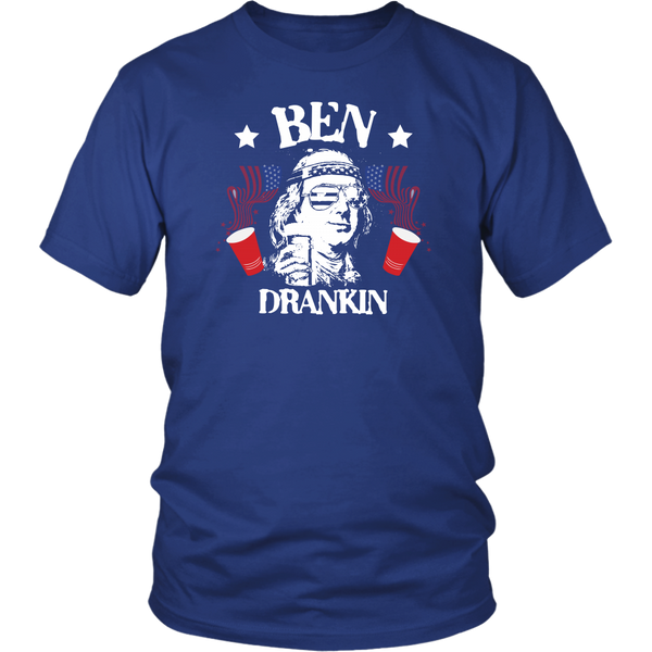 Ben Drankin Drinking Benjamin Franklin T-Shirt - Funny July 4th Independence Day Pride Tee Shirt - Luxurious Inspirations