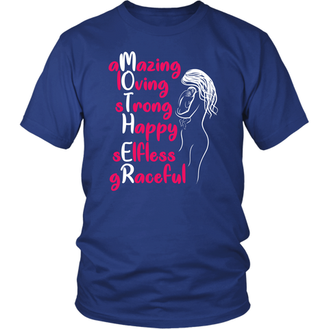 Mother Amazing Loving Strong Happy Selfless Graceful T-Shirt - Mom Mama Gift Birthday Christmas Present Tee Shirt - Luxurious Inspirations