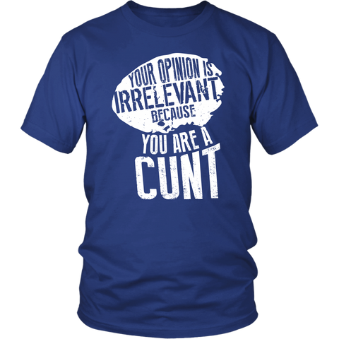 Your Opinion Is Irrelevant Because You Are A Cunt Funny Parody Thrones Quote Vulgar Got Offensive T Shirt - Luxurious Inspirations