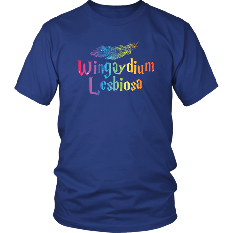 Wingaydium Lesbiosa Funny Parody Harry Gay Lesbian LGBT Pride LGBTQ Bisexual Leviosa T-Shirt - Luxurious Inspirations