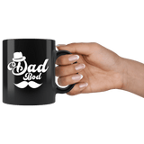 Dad Bod Funny Mustache Hat Father's Day Mug - Black 11 Ounce Coffee Cup - Luxurious Inspirations