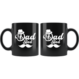 Dad Bod Funny Mustache Hat Father's Day Mug - Black 11 Ounce Coffee Cup - Luxurious Inspirations