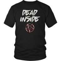 Dead Inside Goth Tee Shirt - Pentagram Undead Gothic T-Shirt - Luxurious Inspirations