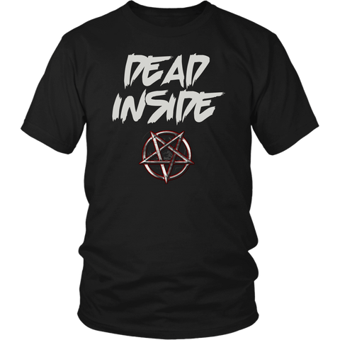 Dead Inside Goth Tee Shirt - Pentagram Undead Gothic T-Shirt - Luxurious Inspirations