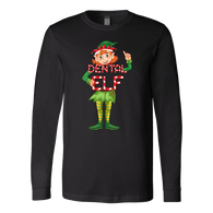 Dental Elf Christmas Long sleeve Shirt - Funny Santa's Little Helper Dentist Assistant Hygienist Unisex Tee - Luxurious Inspirations