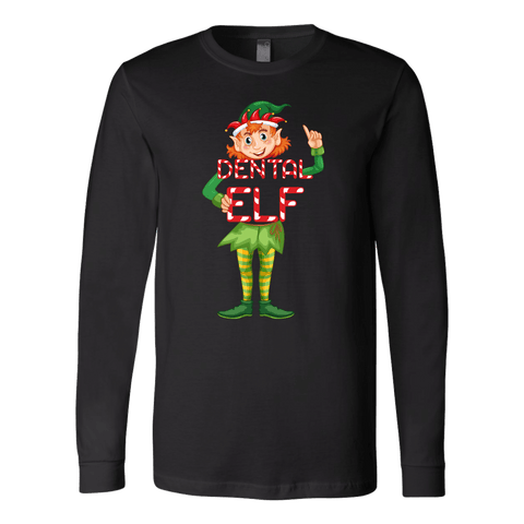 Dental Elf Christmas Long sleeve Shirt - Funny Santa's Little Helper Dentist Assistant Hygienist Unisex Tee - Luxurious Inspirations