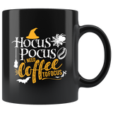 Hocus Pocus I need coffee to focus halloween caffeine coffee cup mug - Luxurious Inspirations