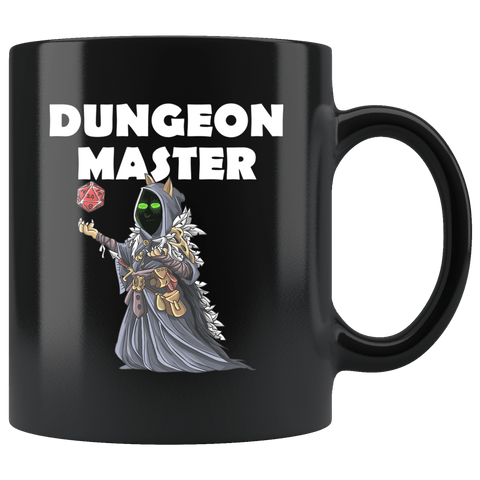 DM Dungeon Master Cat Black Mug - Funny Class DND D&D Dungeons And Dragons Coffee Cup - Luxurious Inspirations