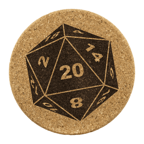 DND D20 Dice Coaster Set of 4 - Critical Hit DM RPG Mug Cup Coasters - Luxurious Inspirations