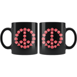 DND D20 Dice Peace Sign Mug - Funny RPG Critical Hit Role MMO Gaming Coffee Cup - Luxurious Inspirations