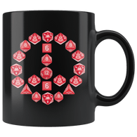 DND D20 Dice Peace Sign Mug - Funny RPG Critical Hit Role MMO Gaming Coffee Cup - Luxurious Inspirations