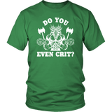 Do You Even Crit Gym T-Shirt - DND DM D20 D1 Critical Hit Miss Fail Dice Tee Shirt - Luxurious Inspirations