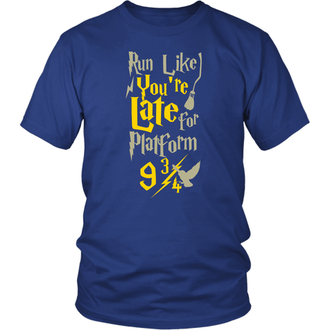 Double-Sided Run Like You're Late For Platform 9 3/4 Harry Wizard Funny T-Shirt - Luxurious Inspirations