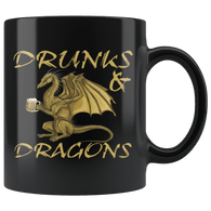 Drunks And Dragons Funny Alcohol DND DM RPG Tabletop Mug - Fun Drinking Beer Coffee Cup - Luxurious Inspirations
