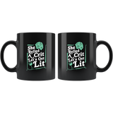 She rolled a crit let's get lit rpg DND d20 d2 critical hit miss dice coffee cup mug - Luxurious Inspirations