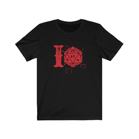 I Love D20 Dice DND High Quality Shirt - Luxurious Inspirations