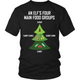 Elf Four Main Food Groups Shirt - Funny Christmas Tree Santa Holiday Tee - Luxurious Inspirations