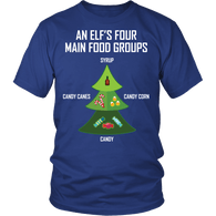 Elf Four Main Food Groups Shirt - Funny Christmas Tree Santa Holiday Tee - Luxurious Inspirations