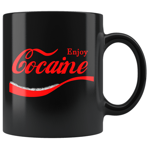 Enjoy Cocaine Parody Mug - Funny Offensive Vulgar Drugs 420 Joke Coffee Cup - Luxurious Inspirations