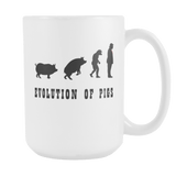 Evolution Of Pigs Ant-Trump LARGE 15oz  Coffee Mug - Luxurious Inspirations