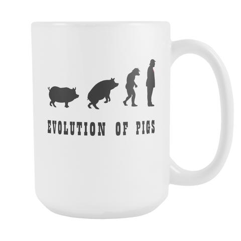 Evolution Of Pigs Ant-Trump LARGE 15oz  Coffee Mug - Luxurious Inspirations