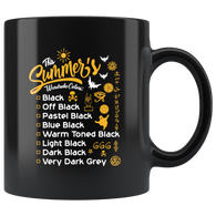 The summer's wardrobe colors dresses swimsuits shirts shorts light dark warm off black coffee cup mug - Luxurious Inspirations