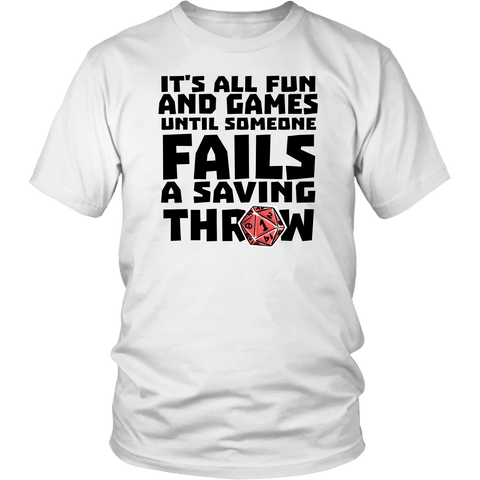 Fail Saving Throw DND T-Shirt - Luxurious Inspirations