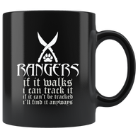 Rangers if it walks i can track it if it can't be tracked i'll find it anyways rpg DND d20 d2 critical hit miss dice coffee cup mug - Luxurious Inspirations