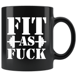 Fit As Fuck Gym Beast Workout Training Fitness Muscle Mug - Funny Black Coffee Cup - Luxurious Inspirations