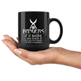 Rangers if it walks i can track it if it can't be tracked i'll find it anyways rpg DND d20 d2 critical hit miss dice coffee cup mug - Luxurious Inspirations