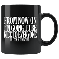 From Now On I'm Going To Be Nice To Everyone Dumb Cunt Mug Funny Offensive Rude Crude Coffee Cup - Luxurious Inspirations