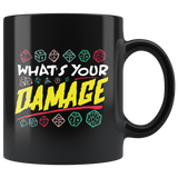 What's your damage rpg DND d20 d2 critical hit miss dice coffee cup mug - Luxurious Inspirations