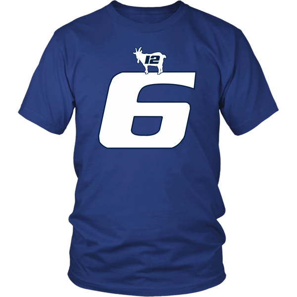 GOAT Gauntlet 6th Championship Ring T-Shirt - MVP 12 Greatest Of All Time Fan Number 6 Tee Shirt - Luxurious Inspirations