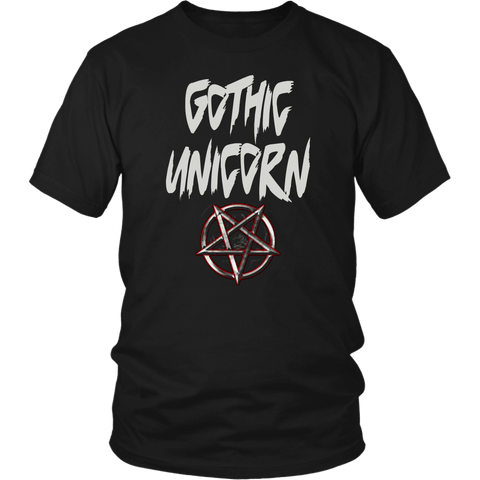 Gothic Unicorn Goth Tee Shirt - Pentagram Undead Gothic T-Shirt - Luxurious Inspirations