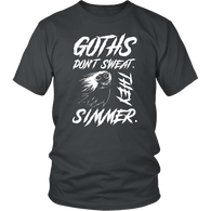 Goths Don't Sweat They Simmer T-Shirt - Funny Gothic Pentagram Dark Side Humor Tee Shirt - Luxurious Inspirations