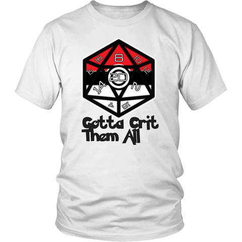 Gotta Crit Them All DND T-Shirt - Luxurious Inspirations