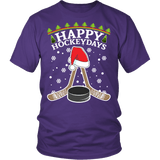 Happy Hockeydays Shirt - Funny Christmas Ugly Sweater Holidays Hockey Tee - Luxurious Inspirations