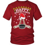 Happy Hockeydays Shirt - Funny Christmas Ugly Sweater Holidays Hockey Tee - Luxurious Inspirations