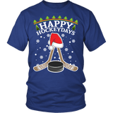 Happy Hockeydays Shirt - Funny Christmas Ugly Sweater Holidays Hockey Tee - Luxurious Inspirations