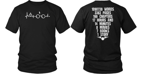 Harry Wizard Heartbeat Two-Sided One Story Fan T-Shirt - Luxurious Inspirations