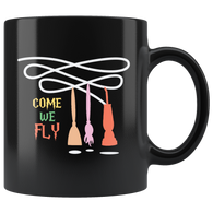 Come We Fly Witch Brooms Halloween Costumes Children Candy Trick or Treat Makeup Mug Coffee Cup - Luxurious Inspirations