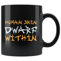 Human Skin Dwarf Within Mug - Funny DND Dice D20 D1 RPG Tabletop Gaming Coffee Cup - Luxurious Inspirations