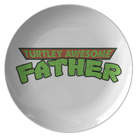 Turtley Awesome Father TMNT Father's Day Dad Papa White 10 inch Dinner Plate - Luxurious Inspirations