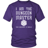 I Am The Dungeon Master Your Argument Is Invalid Funny DND RPG Tabletop T-Shirt - Luxurious Inspirations